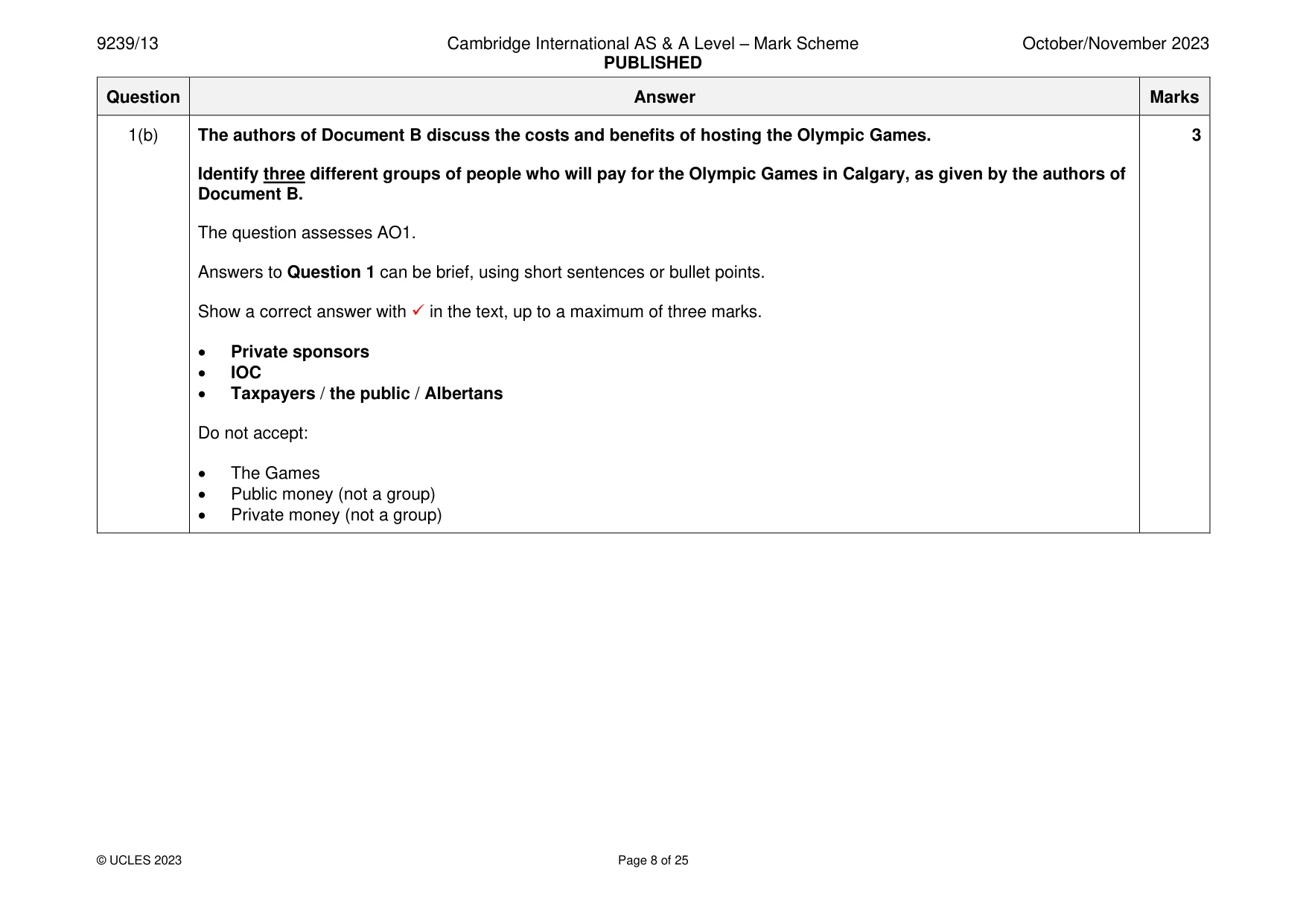Mark scheme, page 8 of 25