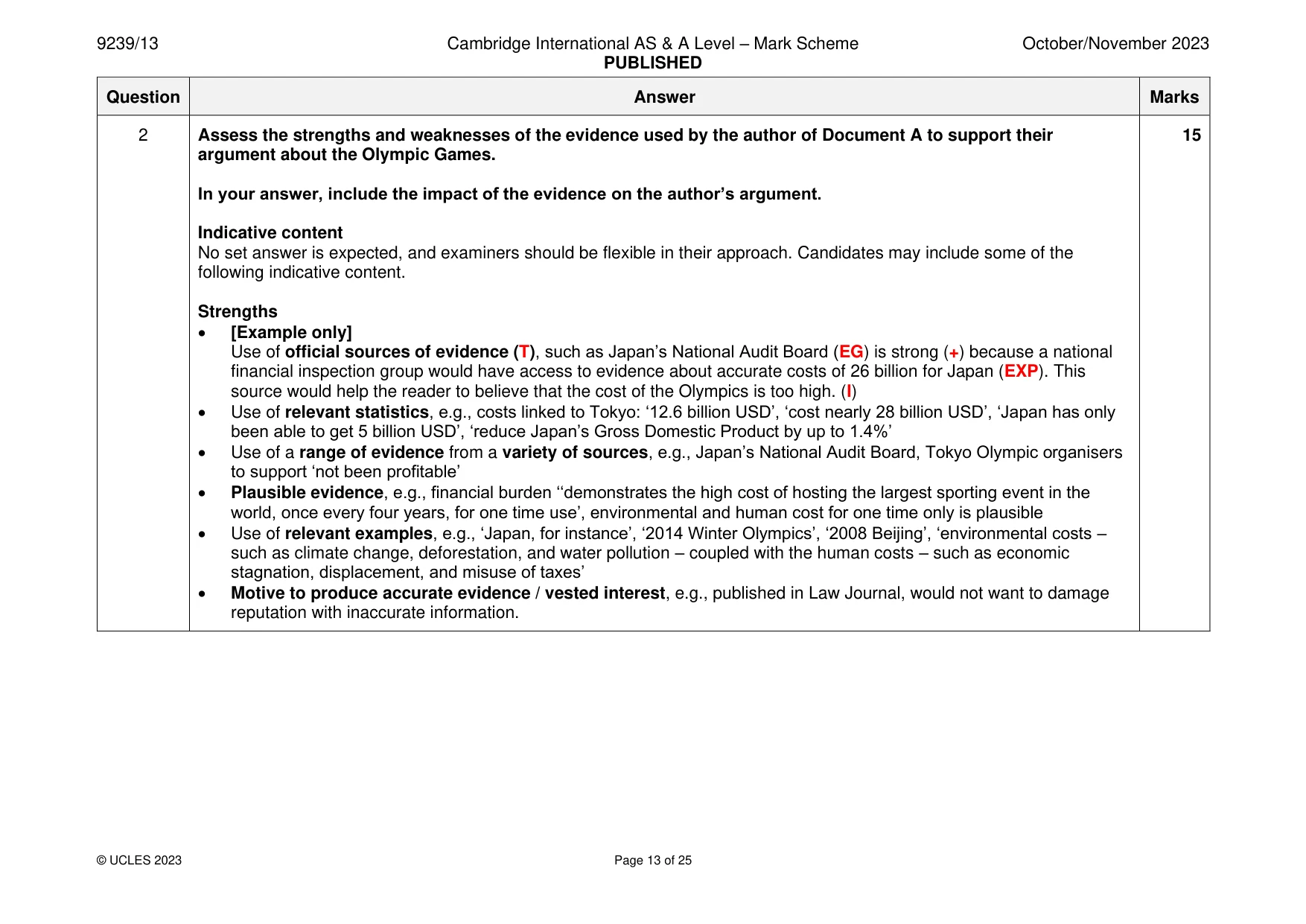 Mark scheme, page 13 of 25