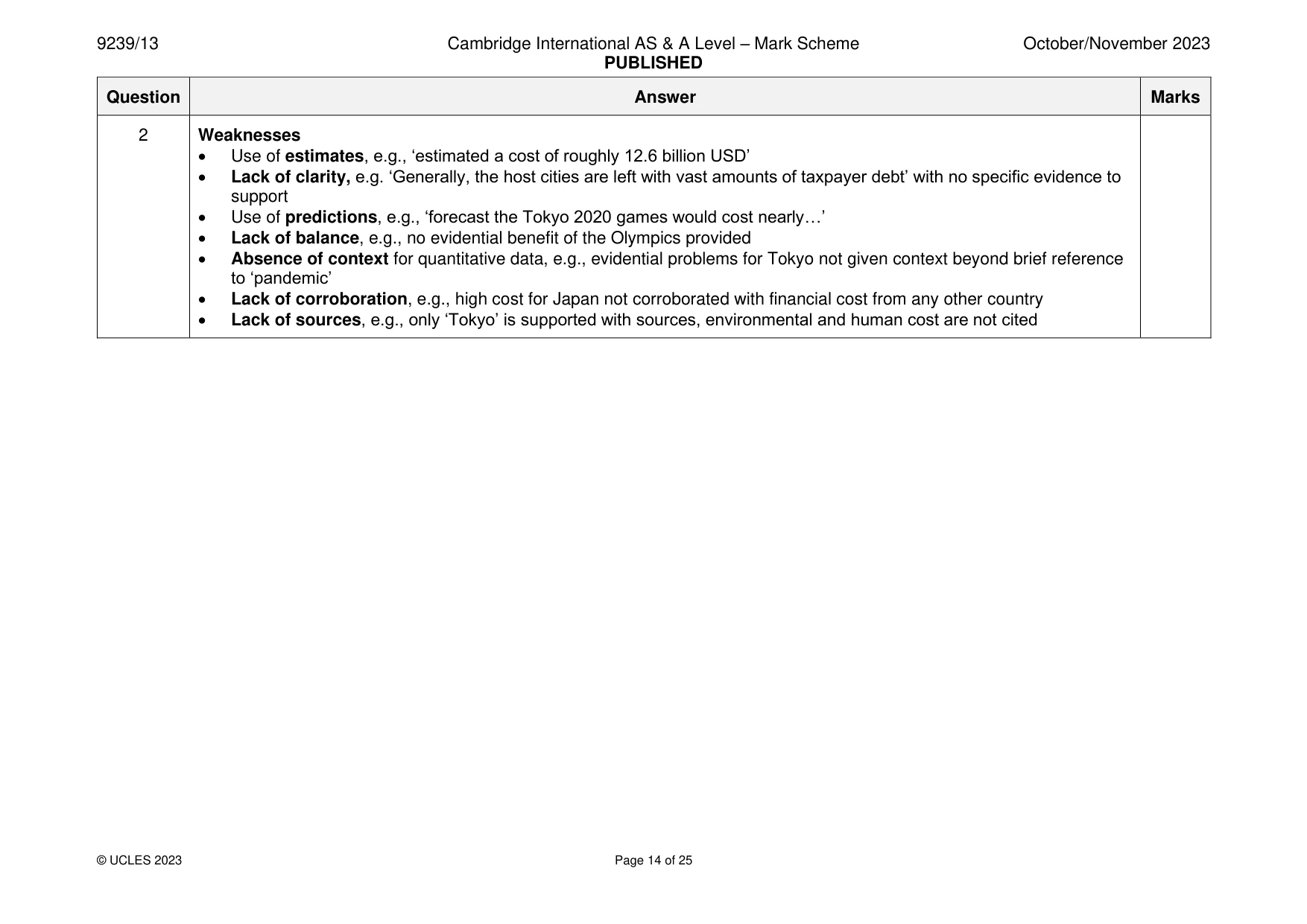 Mark scheme, page 14 of 25