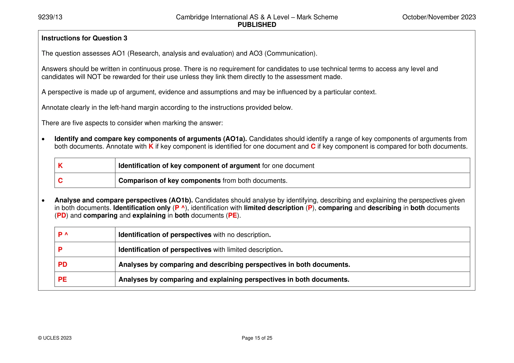 Mark scheme, page 15 of 25