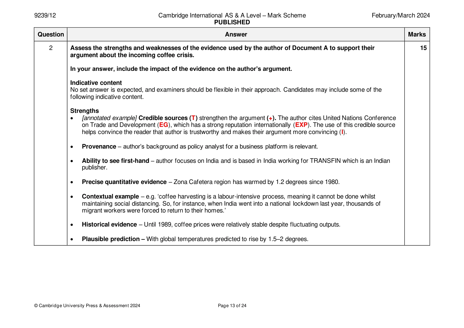 Mark scheme, page 13 of 24