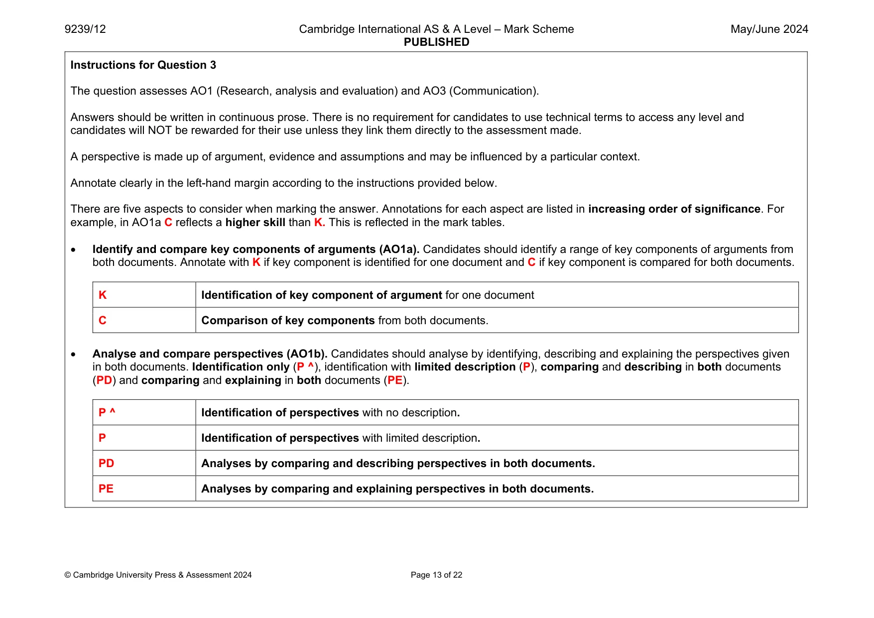 Mark scheme, page 13 of 22