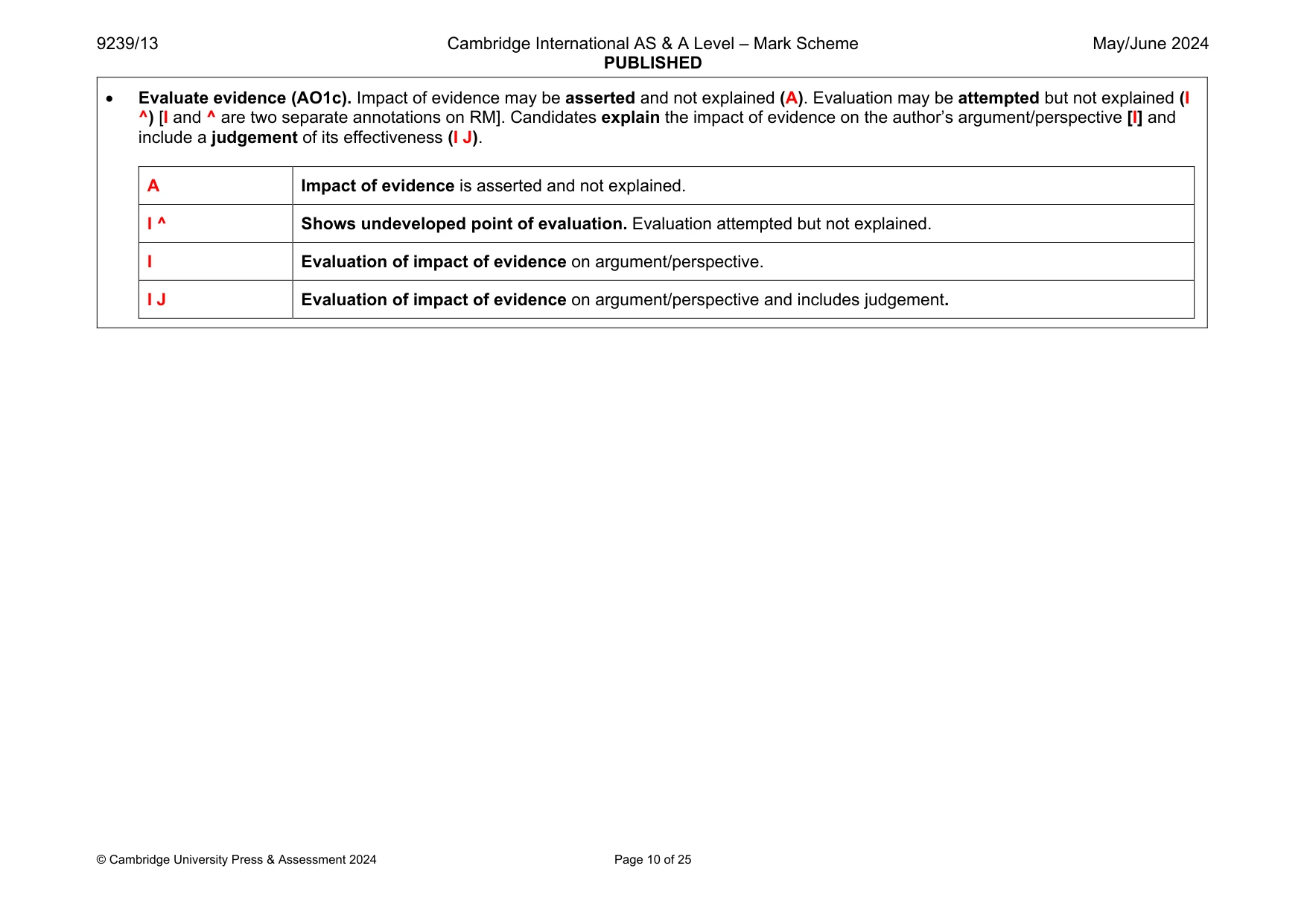 Mark scheme, page 10 of 25
