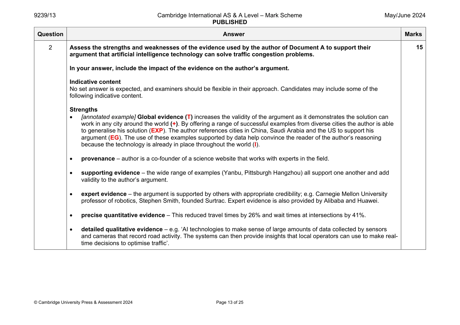 Mark scheme, page 13 of 25
