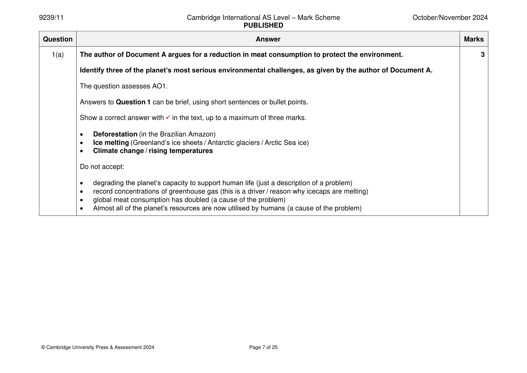 Mark scheme, page 7 of 25