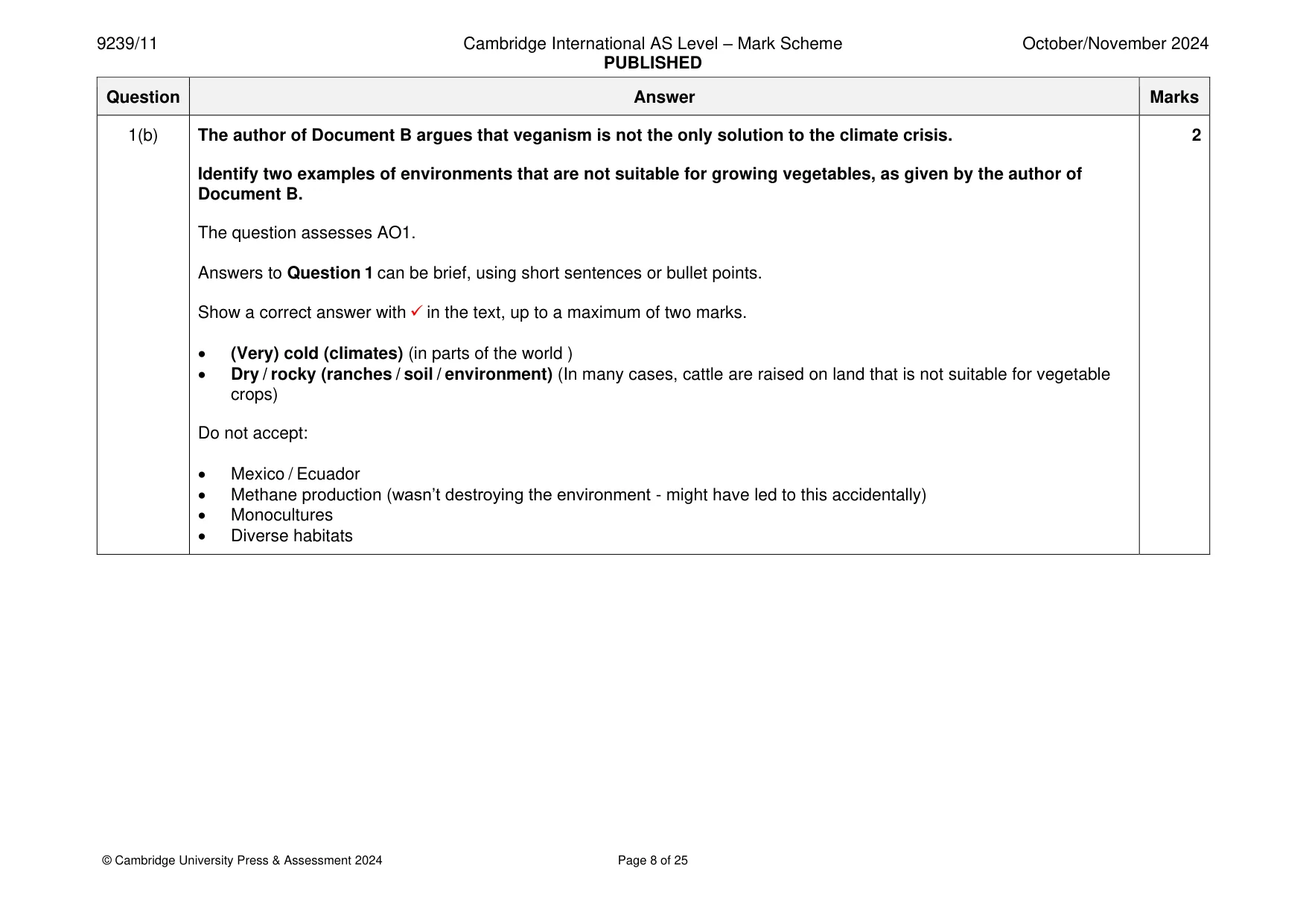 Mark scheme, page 8 of 25