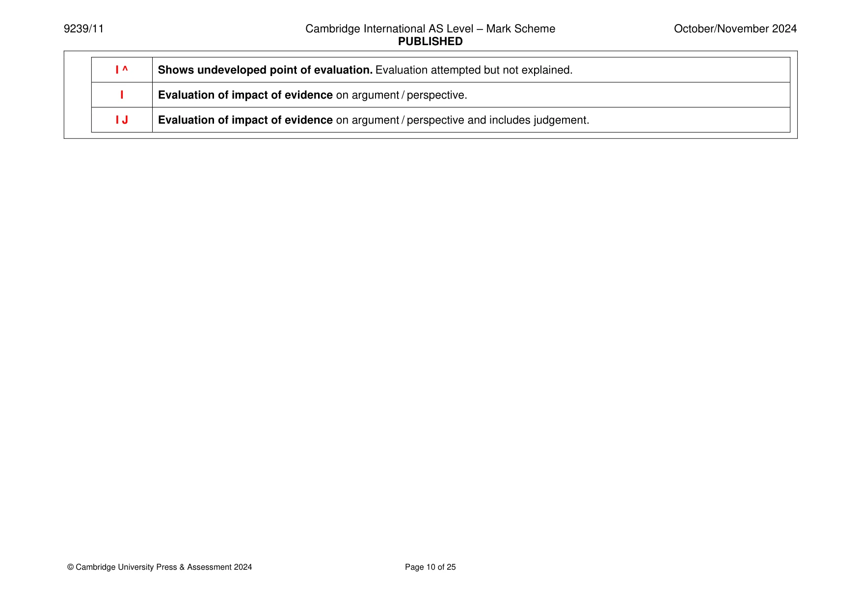 Mark scheme, page 10 of 25