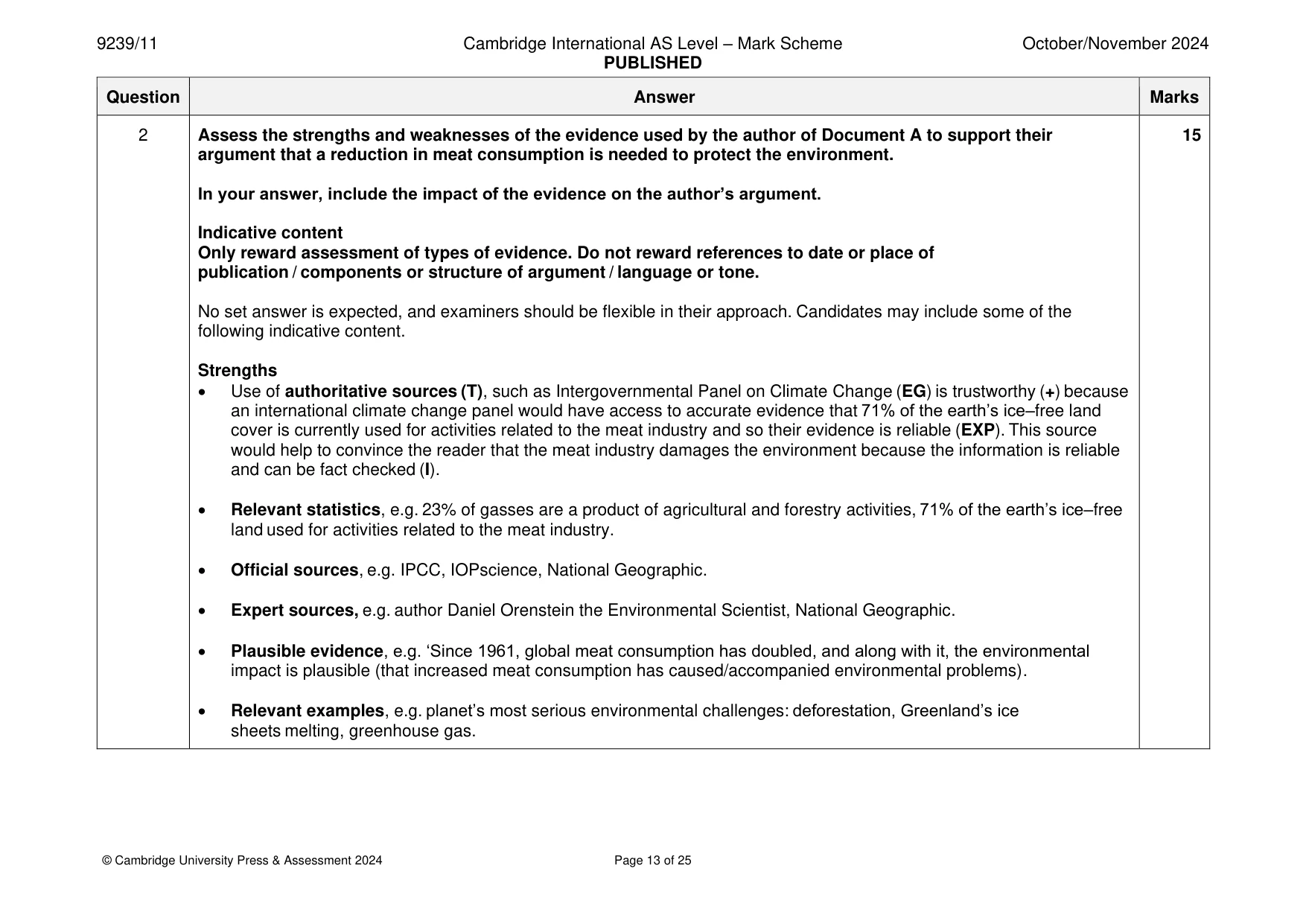 Mark scheme, page 13 of 25