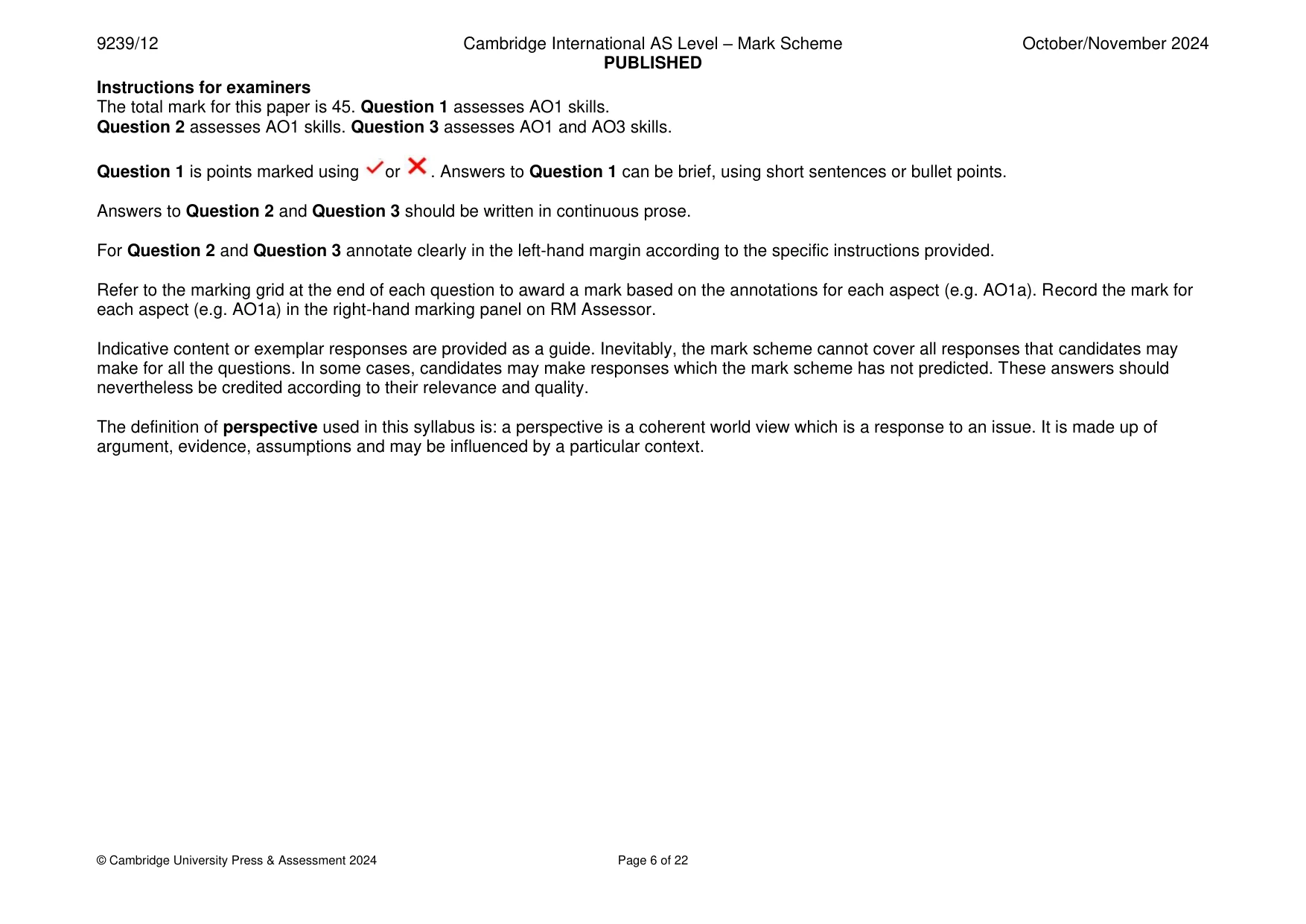 Mark scheme, page 6 of 22