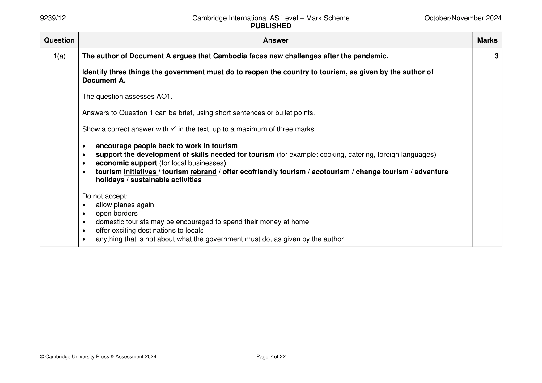 Mark scheme, page 7 of 22