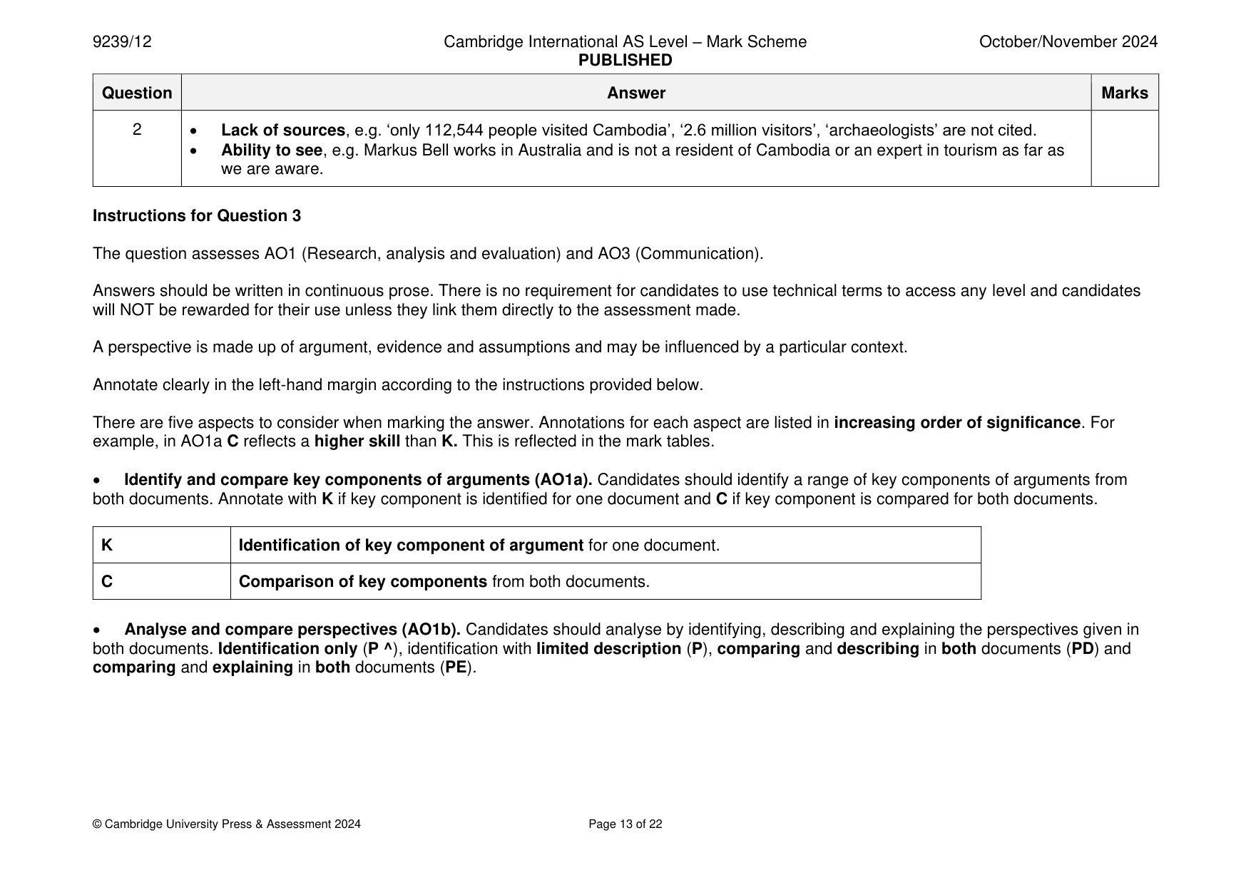 Mark scheme, page 13 of 22