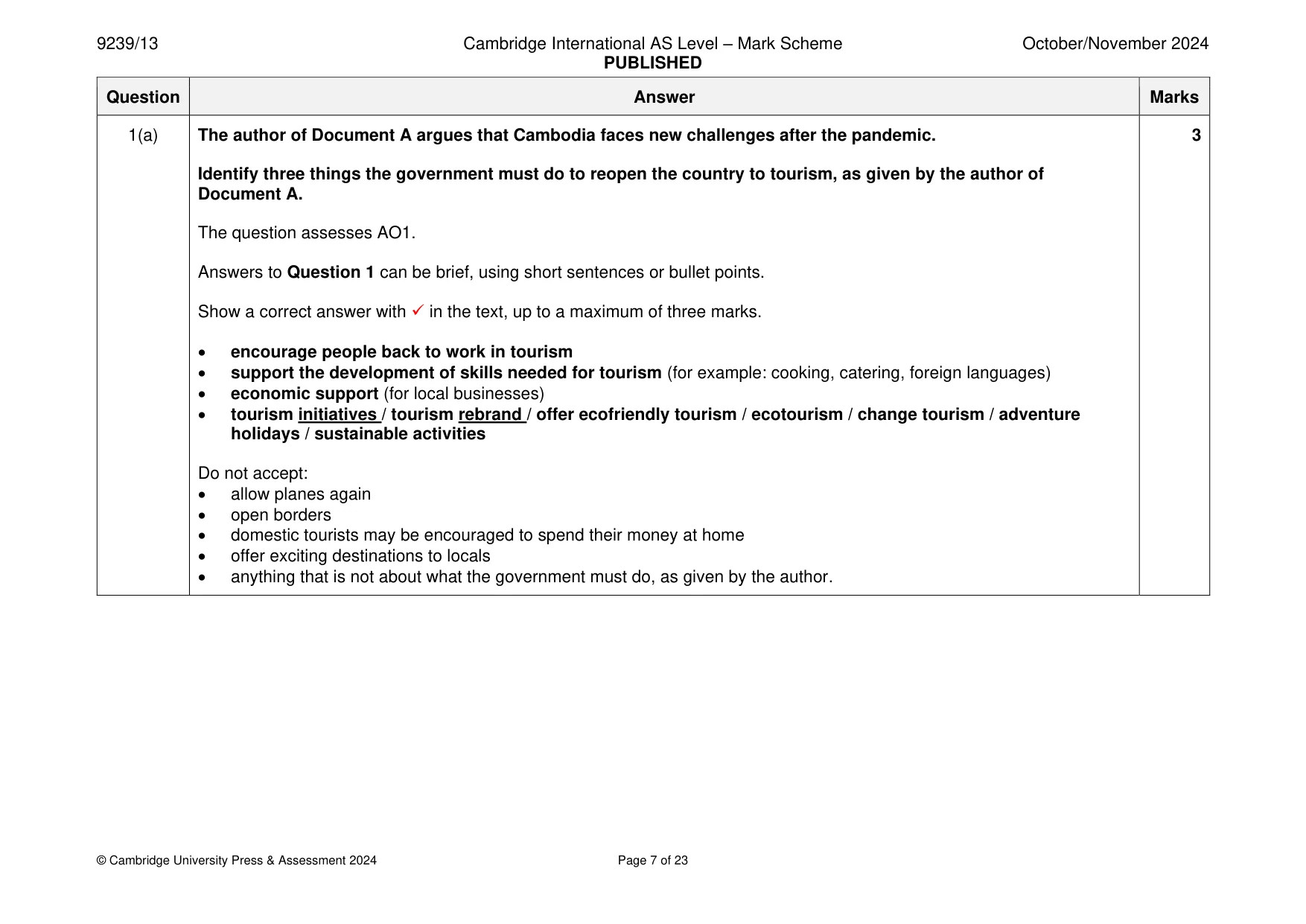 Mark scheme, page 7 of 23
