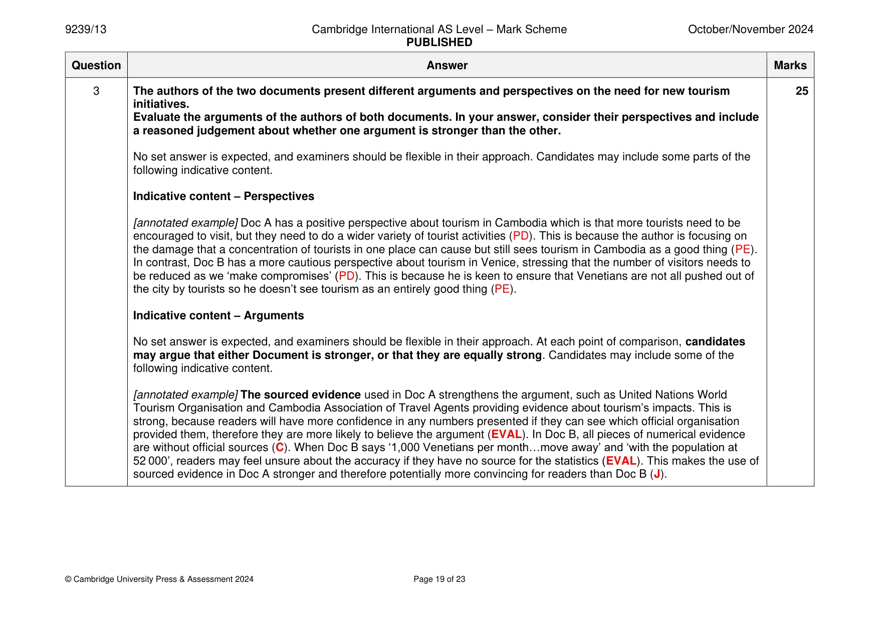 Mark scheme, page 19 of 23