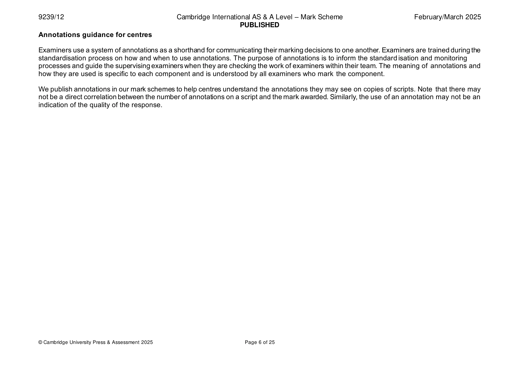 Mark scheme, page 6 of 25