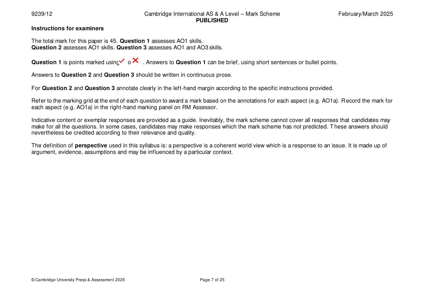 Mark scheme, page 7 of 25