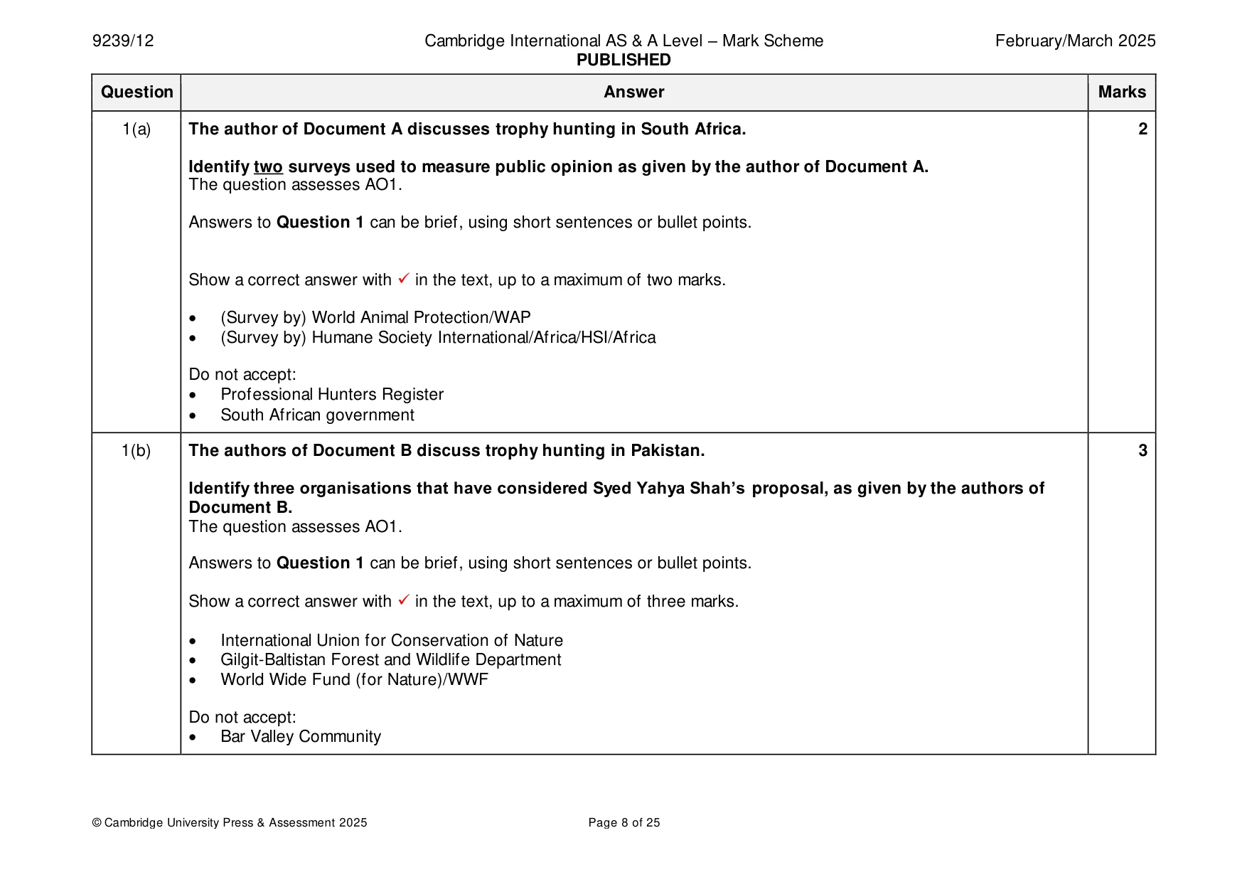 Mark scheme, page 8 of 25