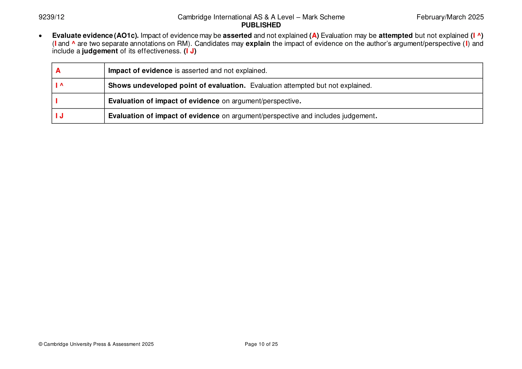 Mark scheme, page 10 of 25