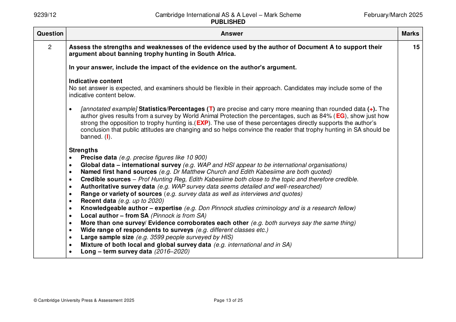 Mark scheme, page 13 of 25