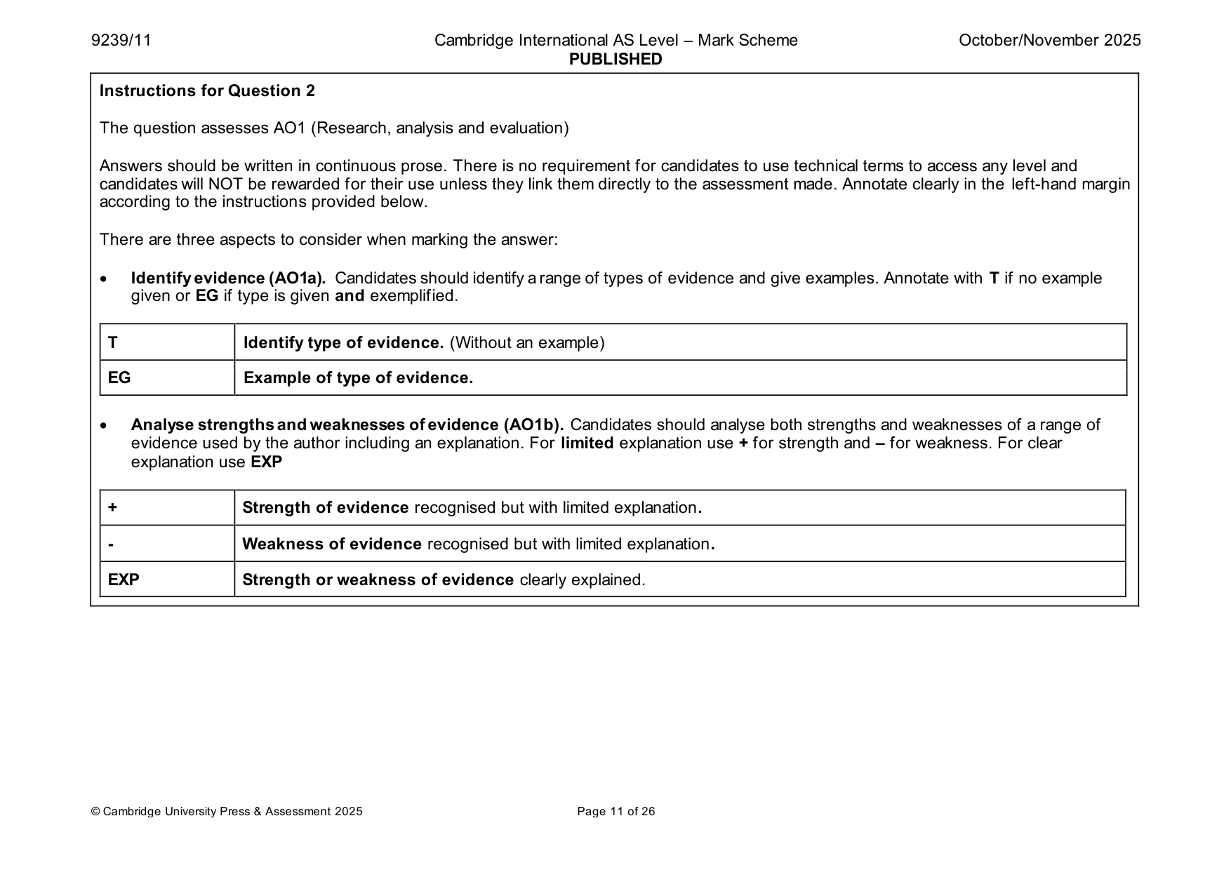 Mark scheme, page 11 of 26