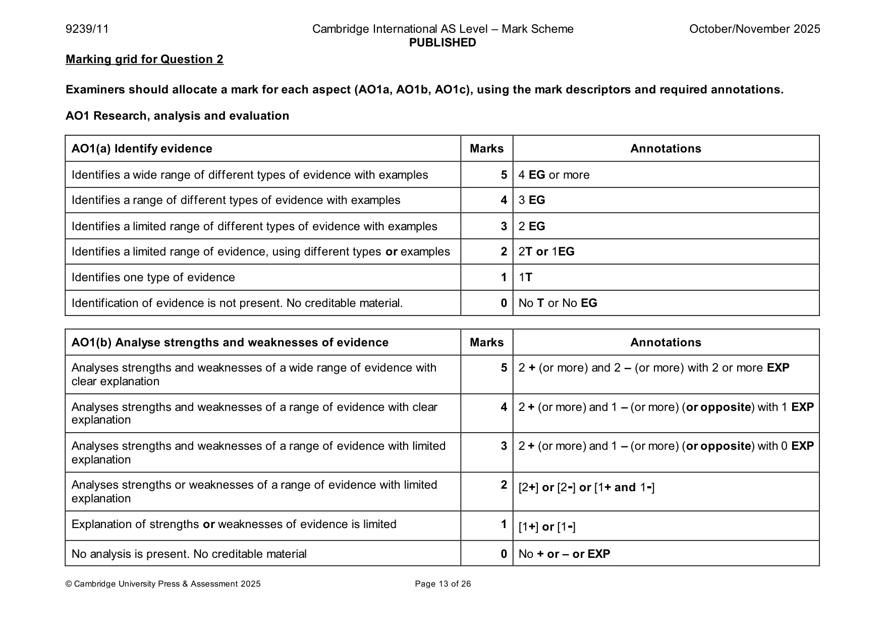 Mark scheme, page 13 of 26