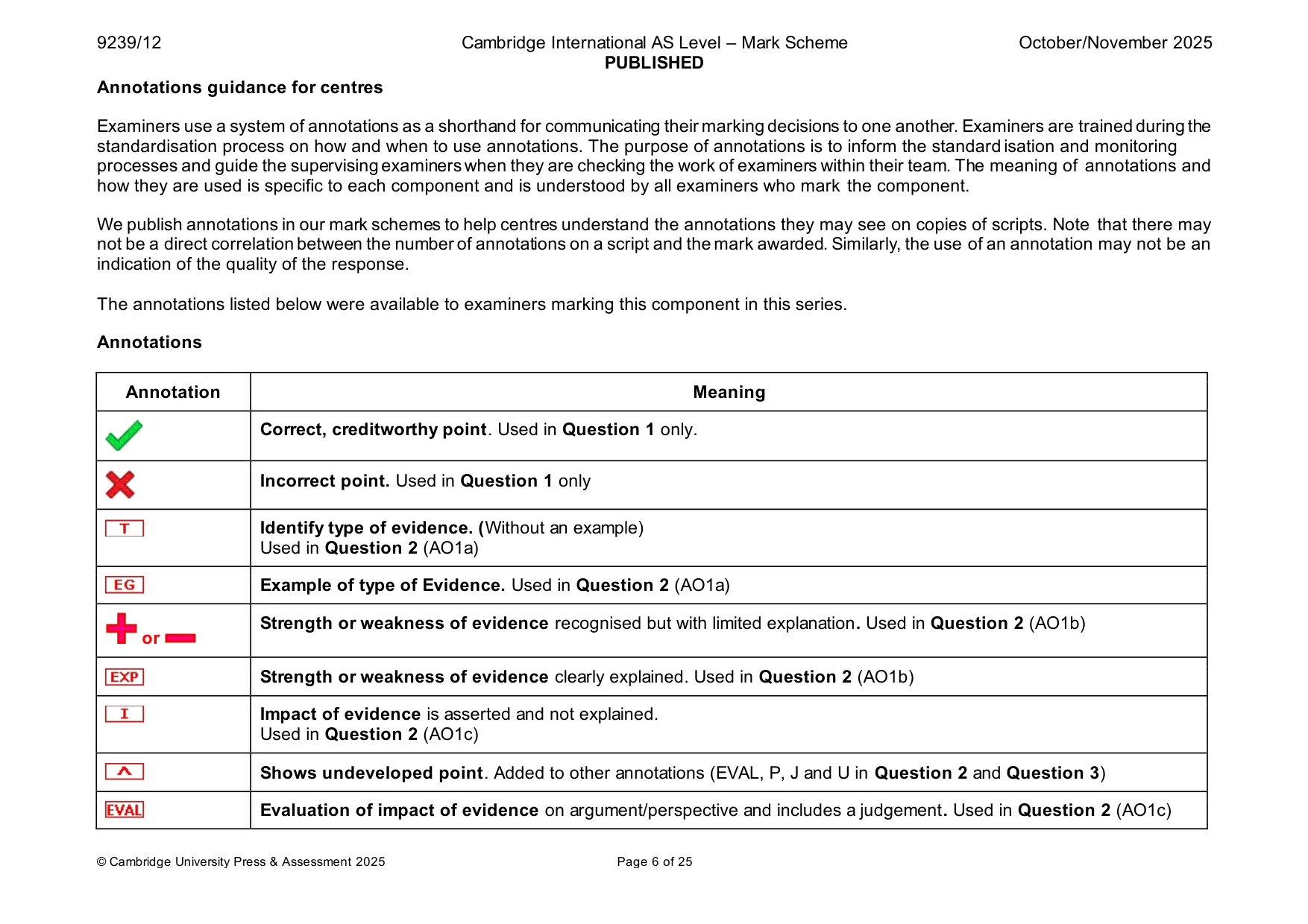 Mark scheme, page 6 of 25