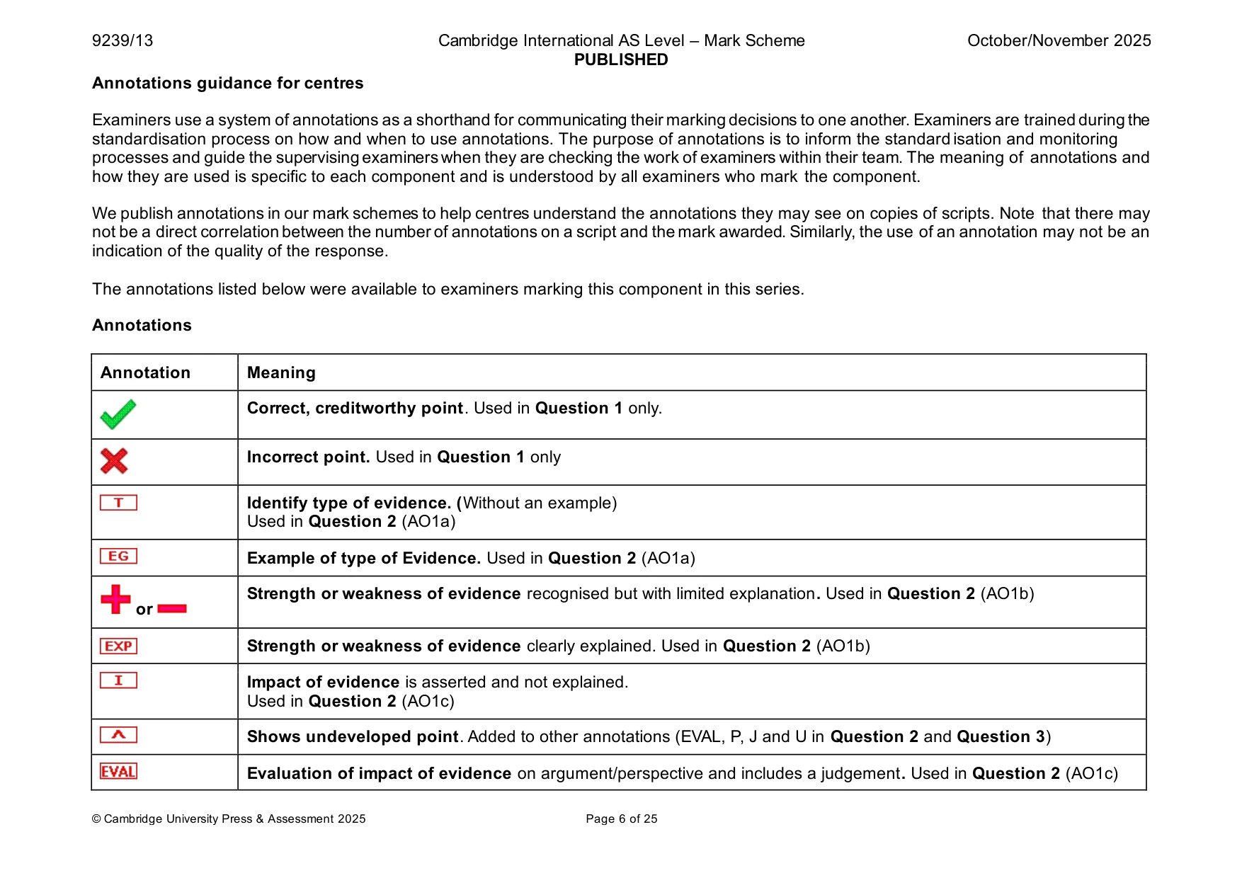 Mark scheme, page 6 of 25