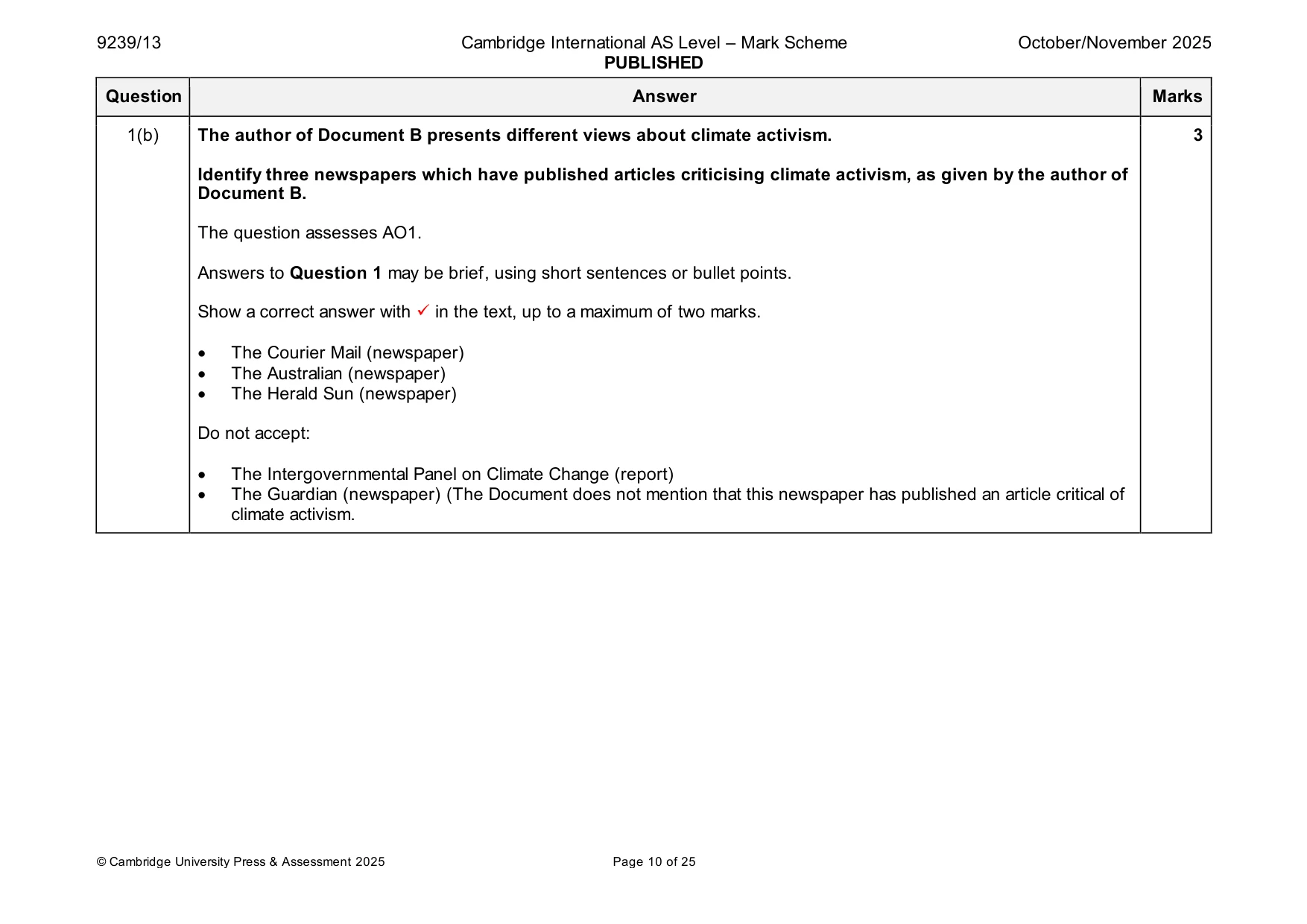 Mark scheme, page 10 of 25