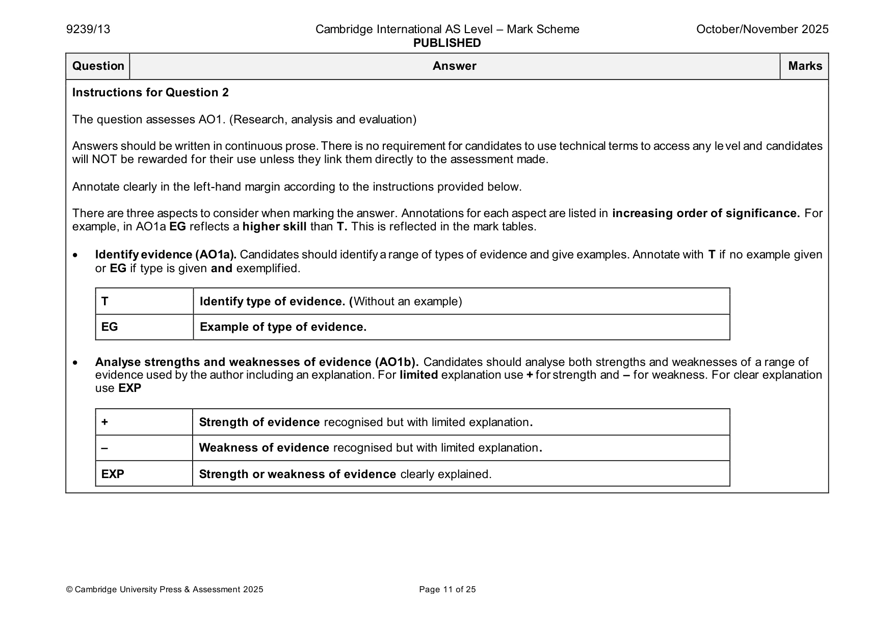 Mark scheme, page 11 of 25