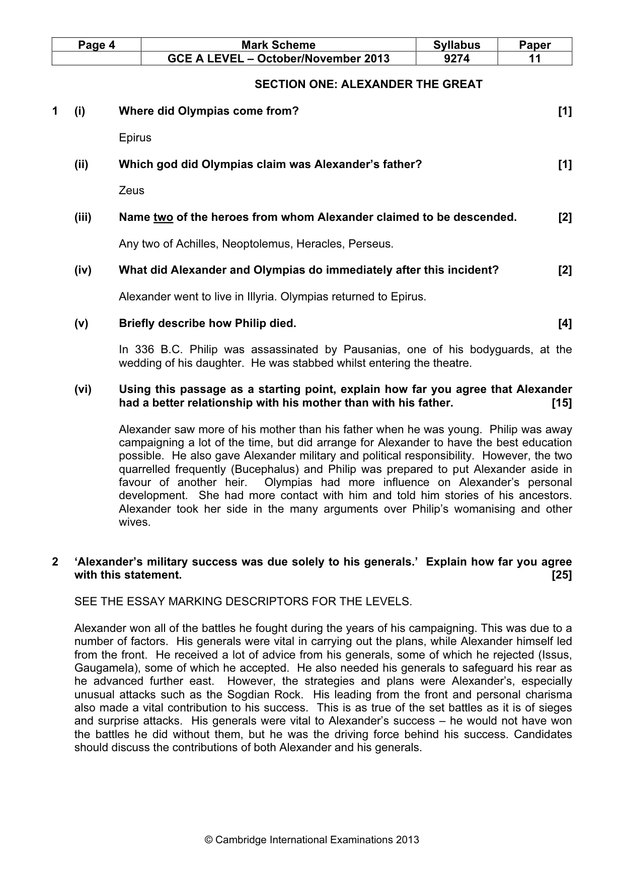 Mark scheme, page 4 of 11