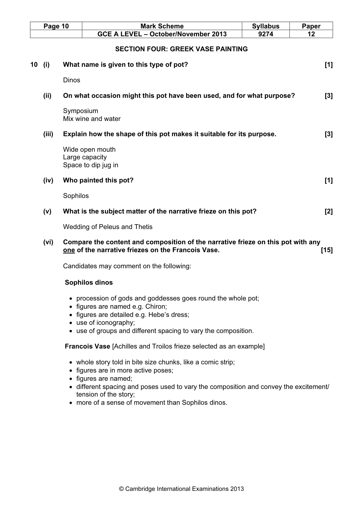 Mark scheme, page 10 of 11