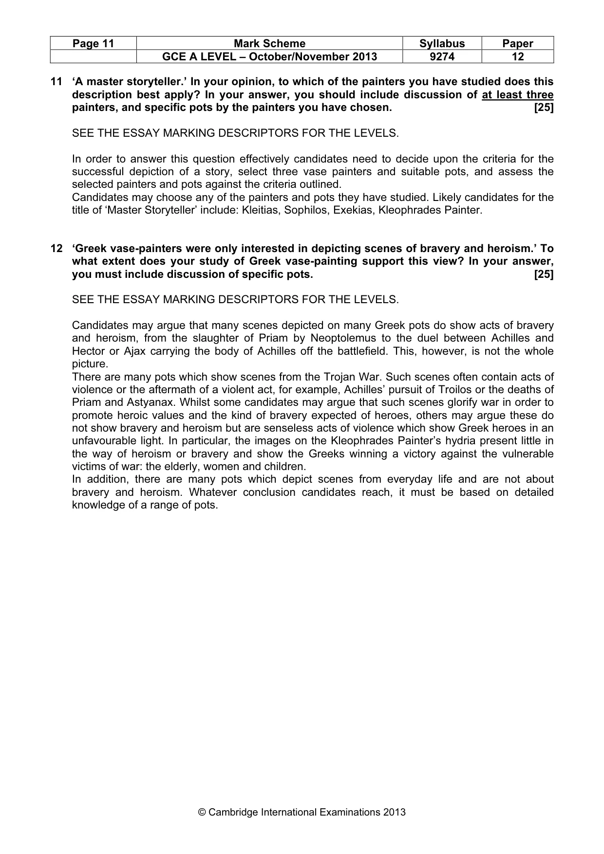 Mark scheme, page 11 of 11