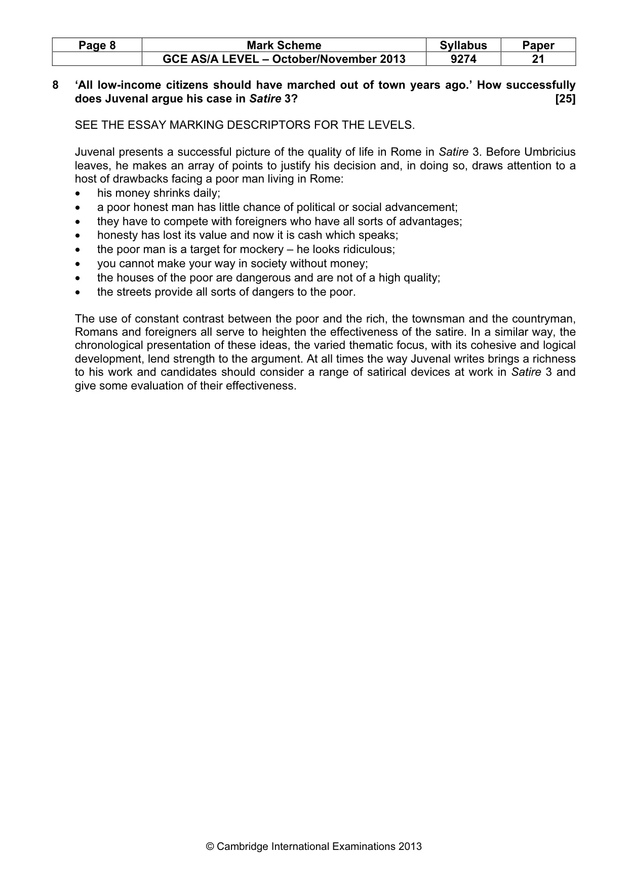 Mark scheme, page 8 of 12