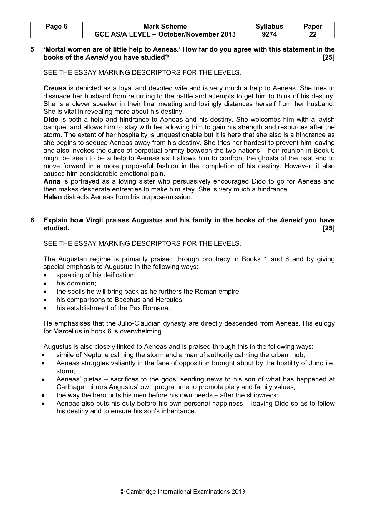 Mark scheme, page 6 of 12