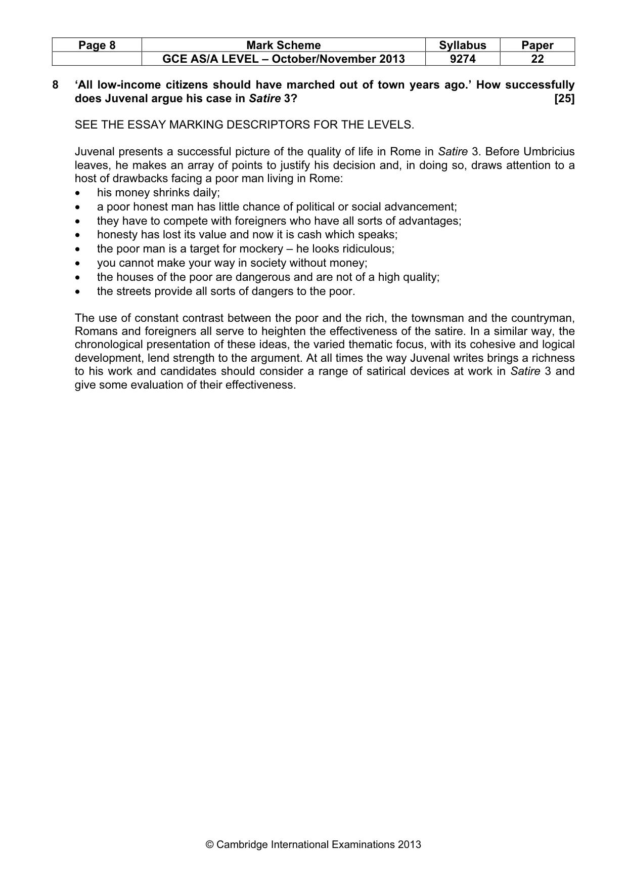Mark scheme, page 8 of 12