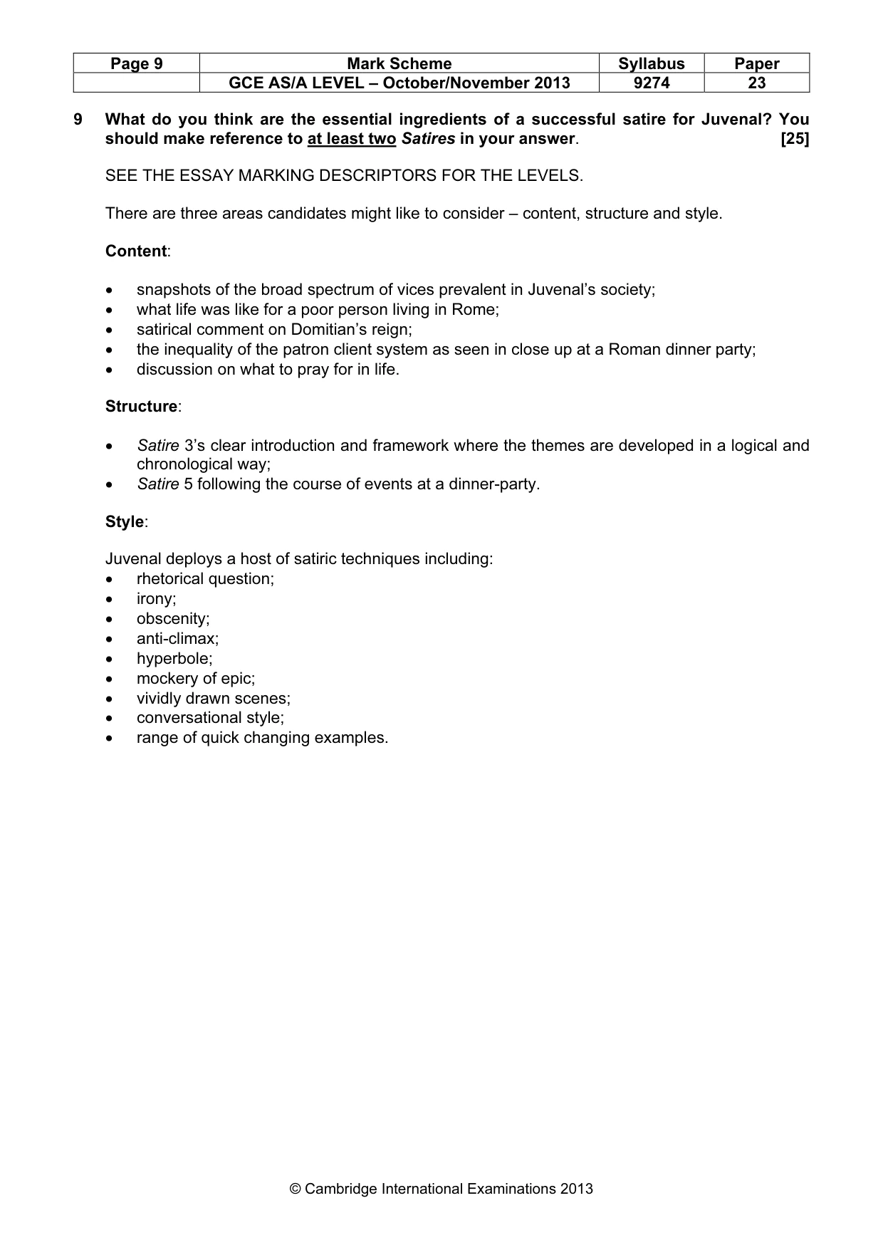 Mark scheme, page 9 of 12