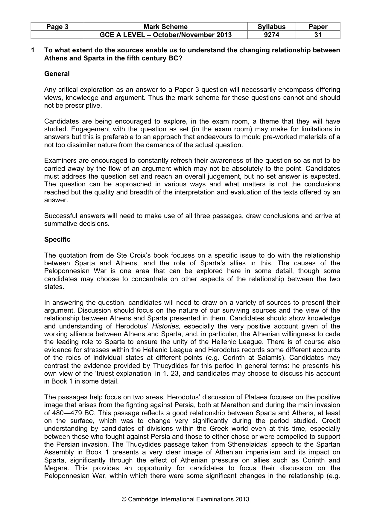 Mark scheme, page 3 of 5