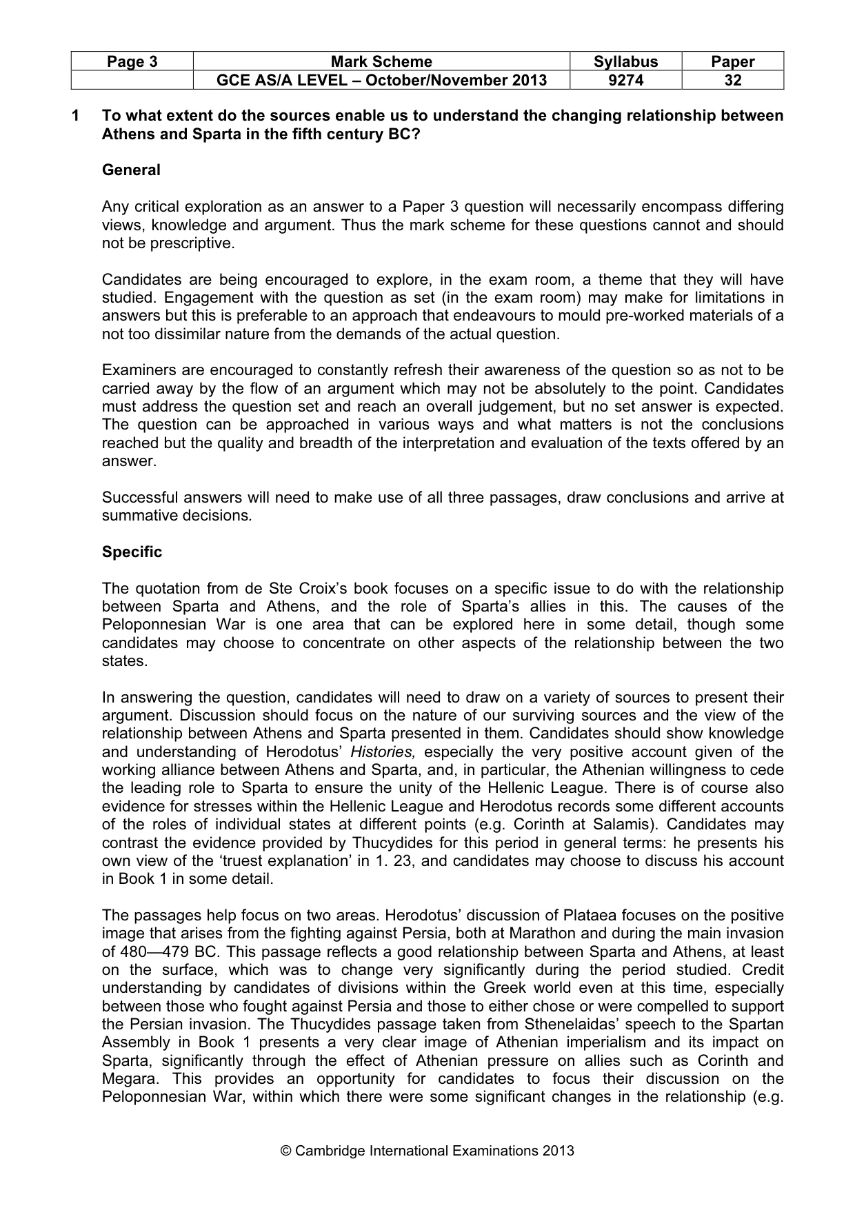 Mark scheme, page 3 of 5
