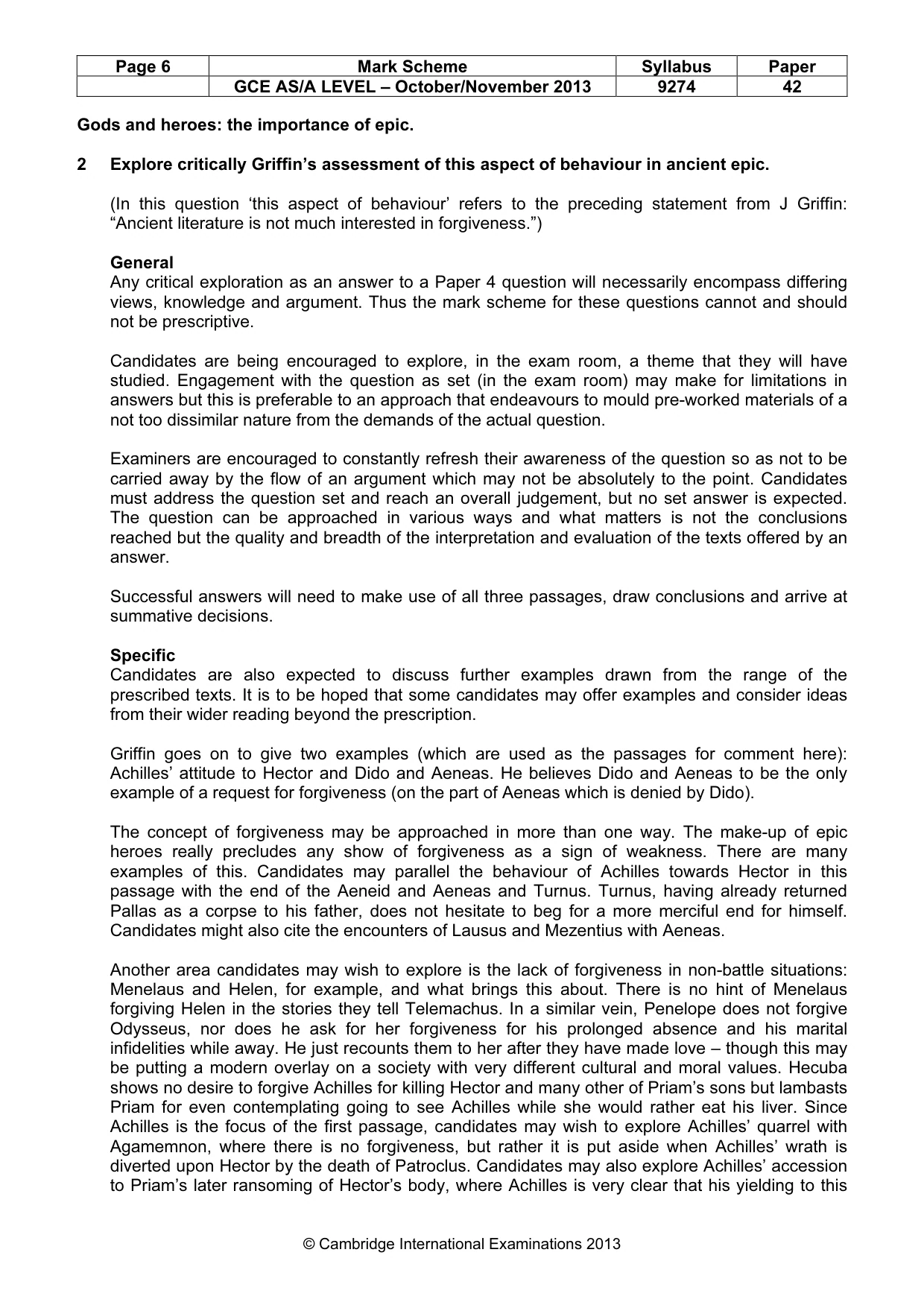 Mark scheme, page 6 of 7