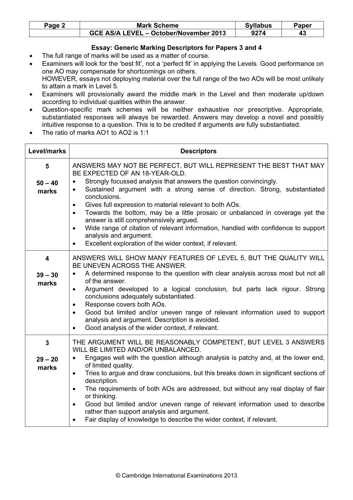 Mark scheme, page 2 of 7