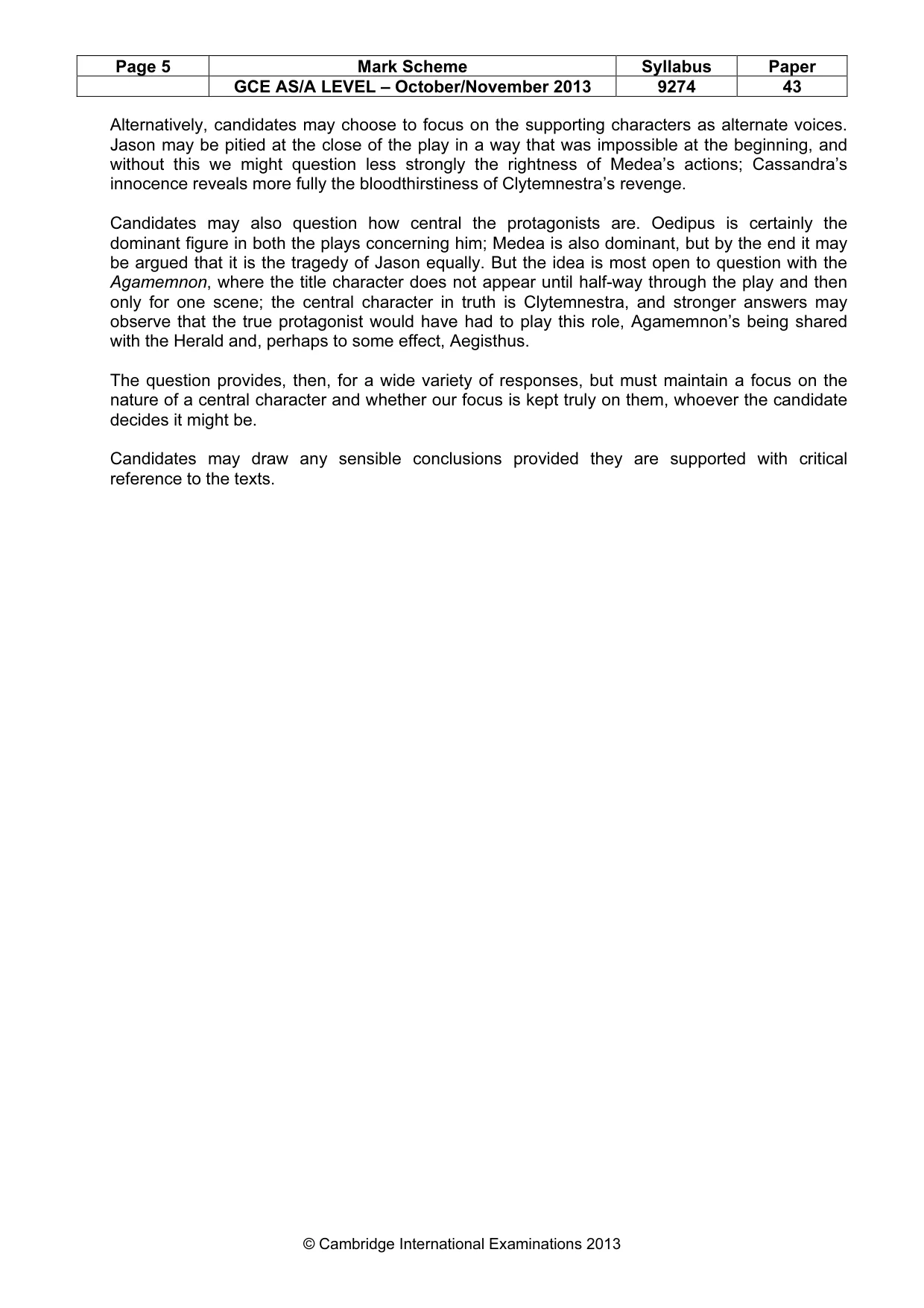 Mark scheme, page 5 of 7