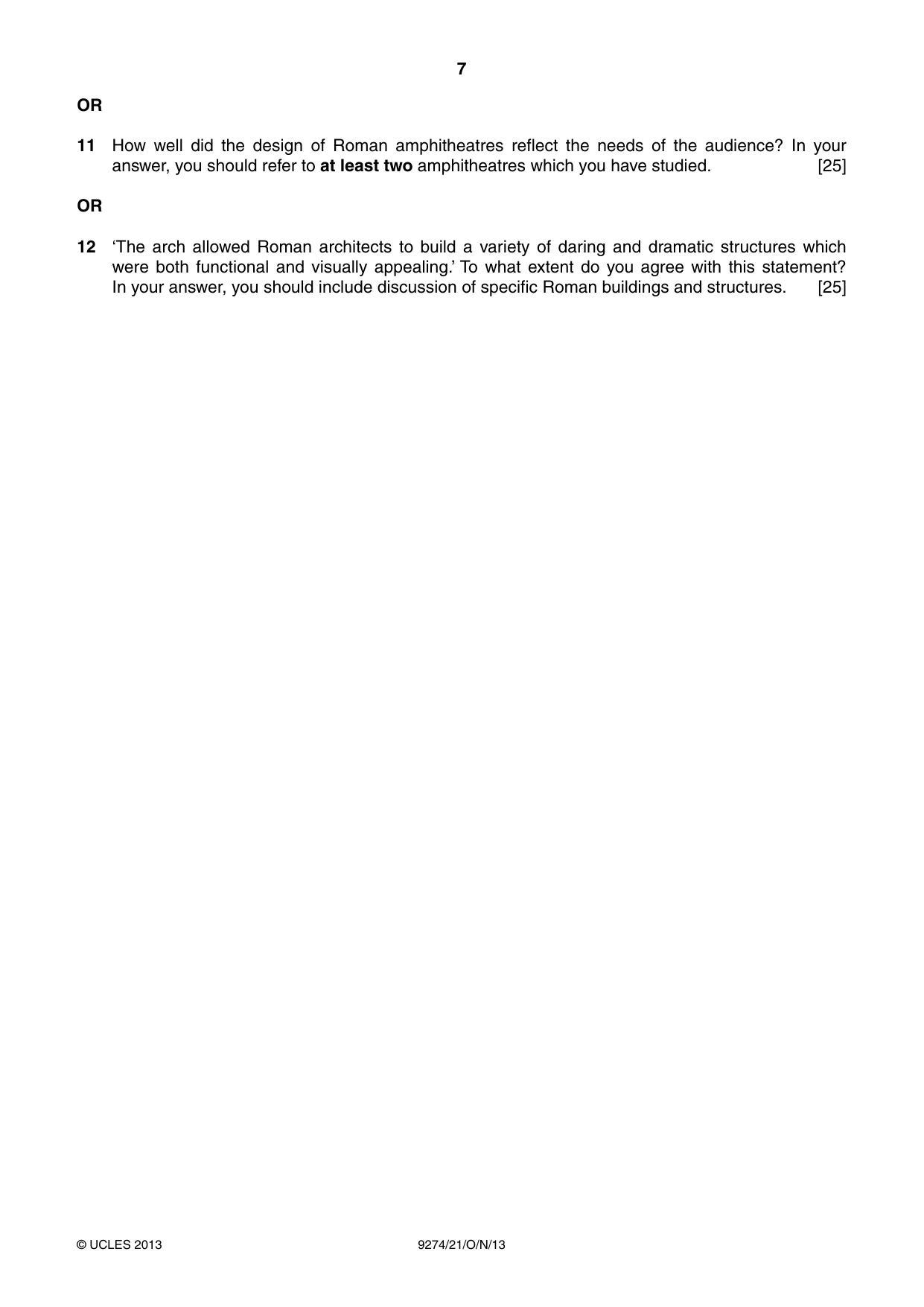 Cambridge A Level Classical Studies 9274 2013 Oct/Nov Paper 2 · Variant 1 question paper, page 7 of 8