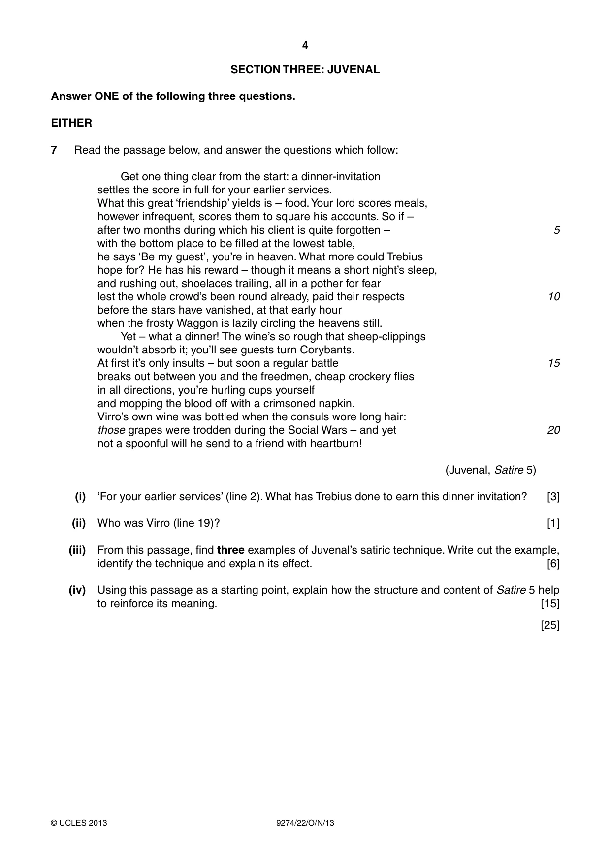 Cambridge A Level Classical Studies 9274 2013 Oct/Nov Paper 2 · Variant 2 question paper, page 4 of 8