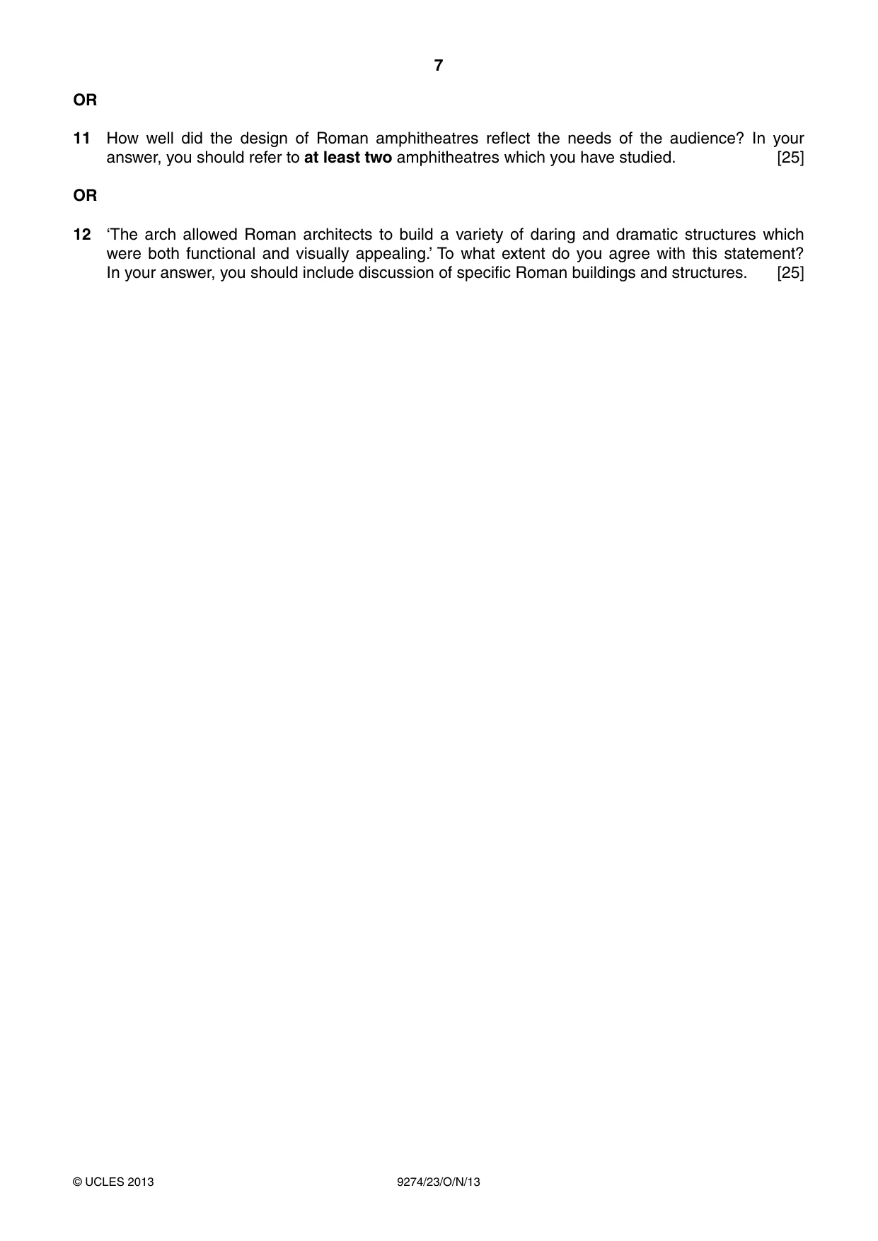 Cambridge A Level Classical Studies 9274 2013 Oct/Nov Paper 2 · Variant 3 question paper, page 7 of 8