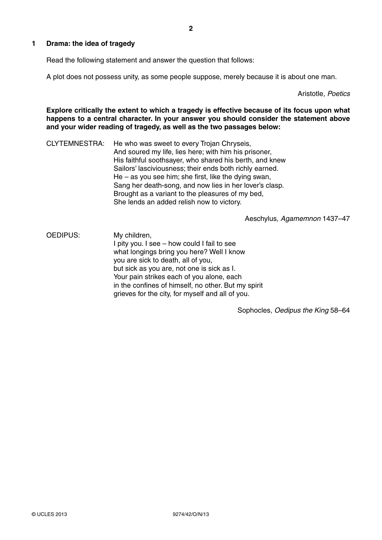 Cambridge A Level Classical Studies 9274 2013 Oct/Nov Paper 4 · Variant 2 question paper, page 2 of 4