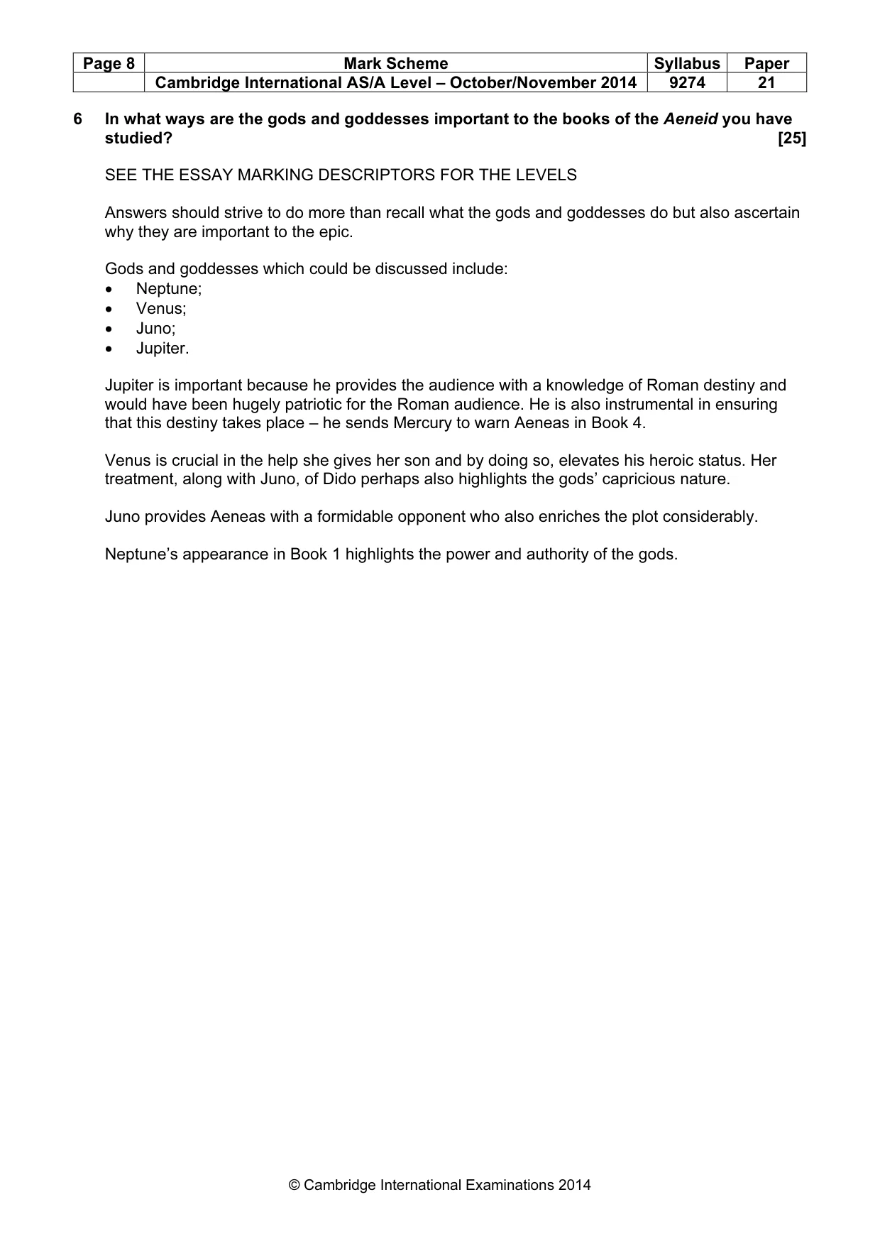 Mark scheme, page 8 of 13