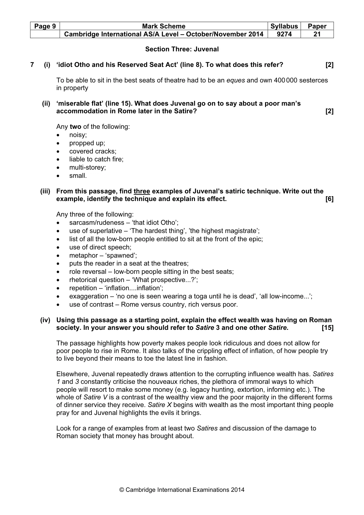 Mark scheme, page 9 of 13