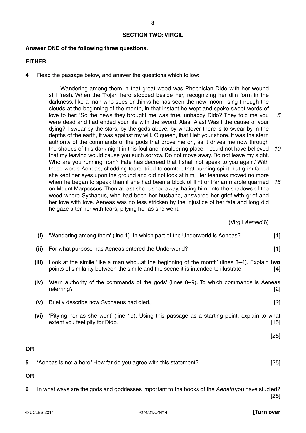 Cambridge A Level Classical Studies 9274 2014 Oct/Nov Paper 2 · Variant 1 question paper, page 3 of 8