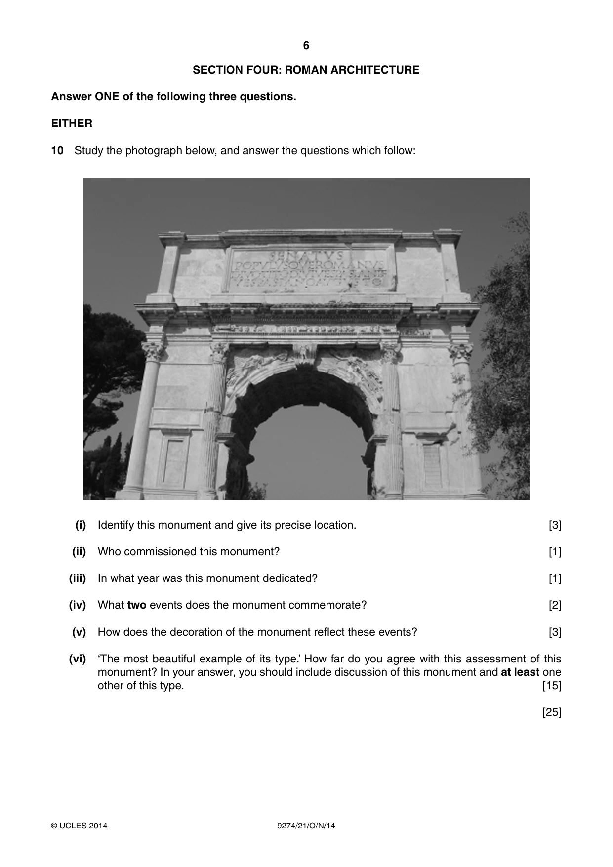 Cambridge A Level Classical Studies 9274 2014 Oct/Nov Paper 2 · Variant 1 question paper, page 6 of 8
