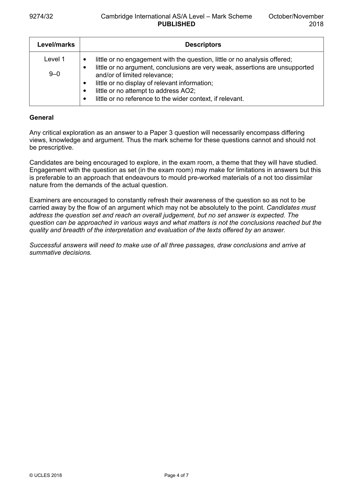 Mark scheme, page 4 of 7