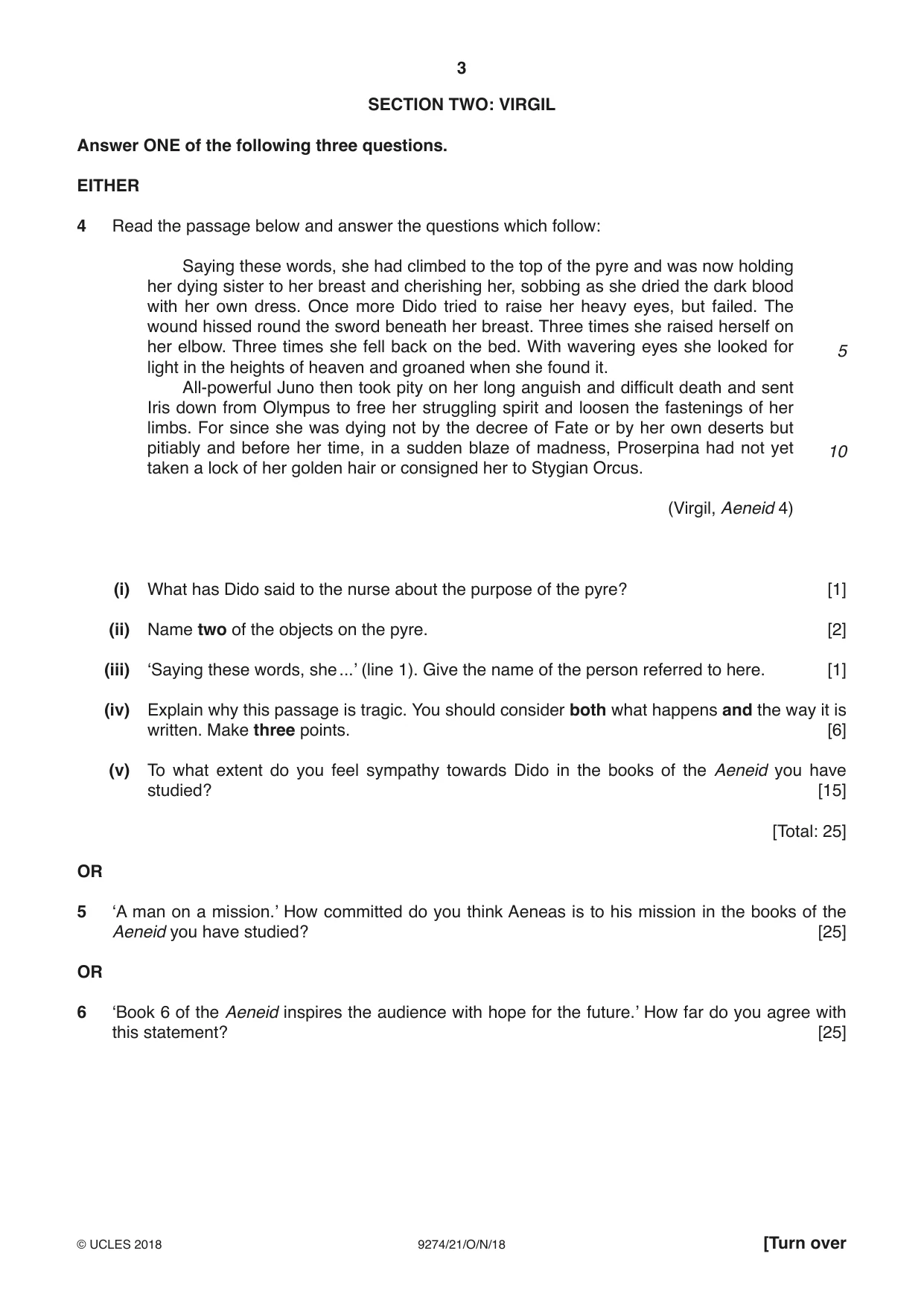 Cambridge A Level Classical Studies 9274 2018 Oct/Nov Paper 2 · Variant 1 question paper, page 3 of 8